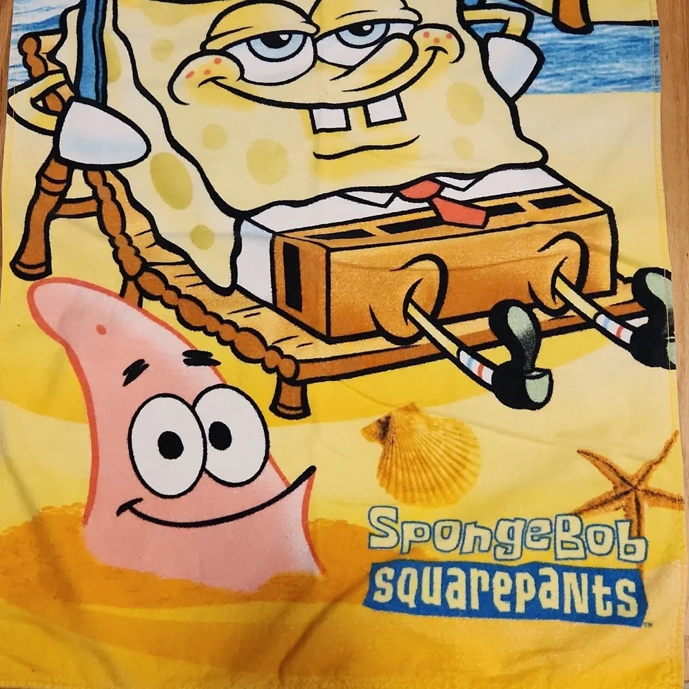 Vintage Nickelodeon Spongebob Squarepants Beach Towel 2003 Summer Vacation Swim